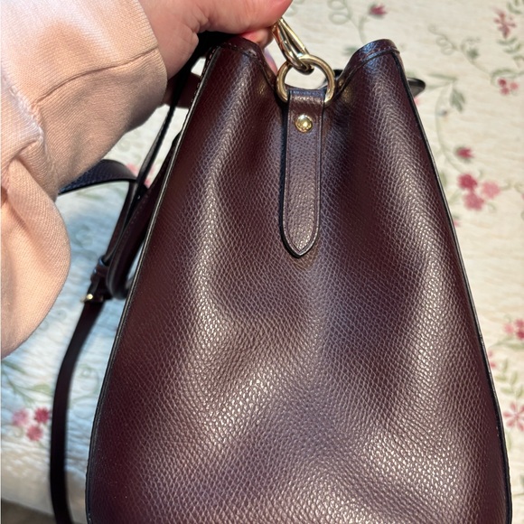 Coach Metallic Oxblood Garnet Margot Leather Satchel - Picture 8 of 16